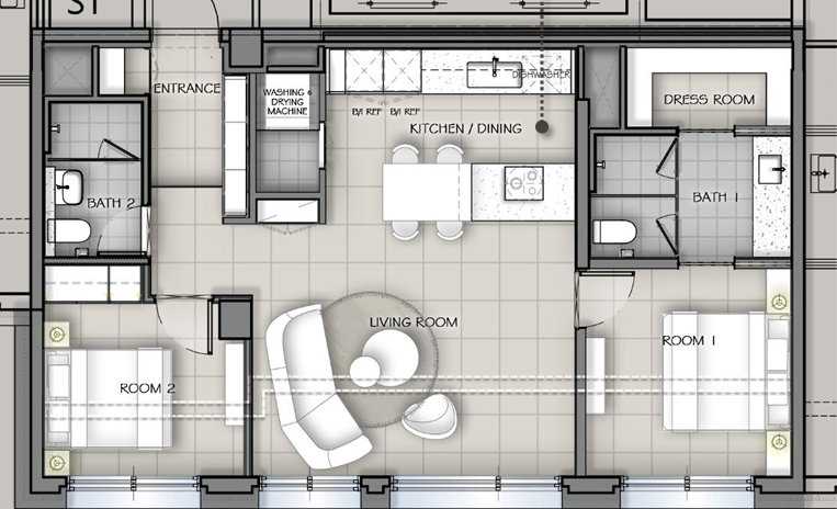 서초 PH1603 59A 타입 평면도 (3BAY)